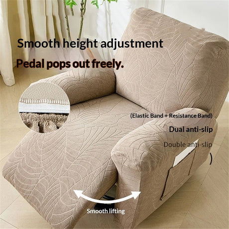 Waterproof Recliner Chair Covers 4 Pieces Recliner Cover That Stay in Place, Washable Lazy Boy Recliner Slipcovers with Pockets Reclining Protector for Pet, Kids