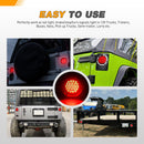 2pc 4" Inch Round 16 LED Trailer Tail Lights  [Stainless Steel Chrome Bezel & Connector Plug] Stop Brake Lights Compatible with Jeep TJ Semi Truck RV Flatbed Camper