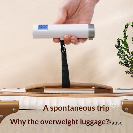 Digital Luggage Scale, Portable for Travel, Hanging Baggage Scale, Suitcase Scale, Weight Scales for Travel Accessories,Batteries Included, High Capacity Up to 110 lb/50 kg, White