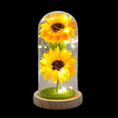 Sunflower Gift for Women,Sun Flowers Home Decor,Preserved Sunflower Bouquet in Glass Dome,Birthday Gifts for Her Mom