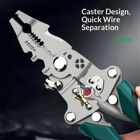 18 In 1 Foldable Wire Stripper,Multifunctional Foldable Wire Stripper Electrical Pliers,For Cutting And Pulling Wires Cable Scissors (A)