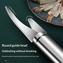 4 pack 5 In 1 Multifunctional Shrimp Line Fish Maw Knife, New Stainless Steel Shrimp Deveining Tool Fish Scale Remover, Portable Shrimp Deveiner Tool and Peeler, Oyster Shucking Knife for Kitchen