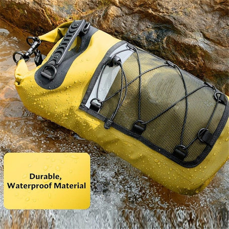 Dry Bag, Waterproof Floating Backpack 20L Case for Boating, Kayaking, Fishing, swimming, beach and outdoor activities (yellow)