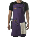 Chef and BBQ Apron - Canvas, Stainless Steel Hardware - Cross Back Straps（Purple, with only one apron）
