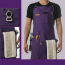 Chef and BBQ Apron - Canvas, Stainless Steel Hardware - Cross Back Straps（Purple, with only one apron）
