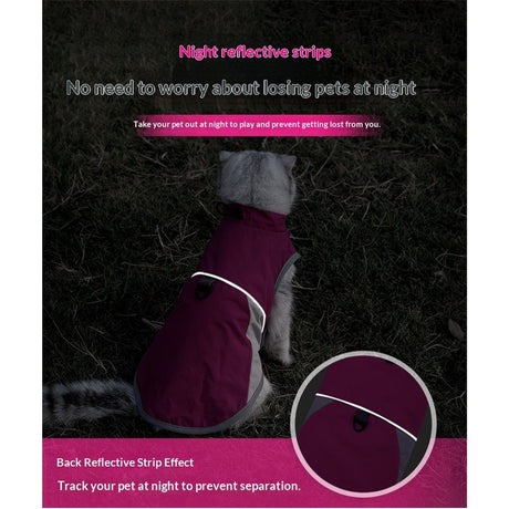 Dog/cat Jacket Outdoor Indoor Activities Waterproof Windproof Reflective Dog Cold Weather Winter Coat Vest Autumn Pet Apparel for Small Medium Large Dog/cat (M)