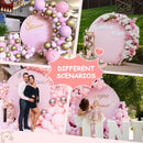 Round Backdrop Cover - 7.2x7.2ft Pink Circle Cover Round Photography Background for Birthday Party Baby Shower Wedding Decorations