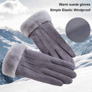 Women Winter Warm Touch Screen Soft Windproof Lined Thick Gloves for Snow Skiing in Clod Weather grey