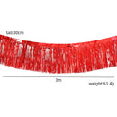 10 Pack 10 Feet Red Foil Fringe Garland Metallic Tassle Banner Wall Hanging Tinsel Streamers Backdrop for Parade Floats, Bachelorette, Wedding, Birthday, Halloween, Christmas Party Decorations