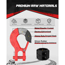 Winch Hook 3/8" - Clevis Slip Hook with Safety Latch & Winch Cable Hook Stopper, Grade 70 Forged Steel Max 37478Lbs Work for Winch Rope, ATV, UTV, Off Road Vehicle, Red