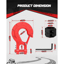 Winch Hook 3/8" - Clevis Slip Hook with Safety Latch & Winch Cable Hook Stopper, Grade 70 Forged Steel Max 37478Lbs Work for Winch Rope, ATV, UTV, Off Road Vehicle, Red