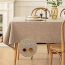 Rectangle Tablecloth Washable Wrinkle Resistant and Water Proof Table Cloth Decorative Linen Fabric Tablecloths for Dining Parties Kitchen Wedding and Outdoor Use (khaki, 55x87 in)