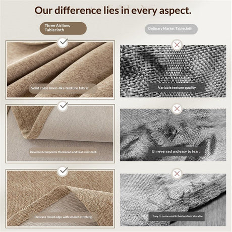 Rectangle Tablecloth Washable Wrinkle Resistant and Water Proof Table Cloth Decorative Linen Fabric Tablecloths for Dining Parties Kitchen Wedding and Outdoor Use (khaki, 55x87 in)