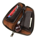 Small Pipe Tobacco Pouch Leather Smoking Pipe Storage Organizer Portable Accessories Lighter Holder Zipper Tobacco Pipes Travel Box