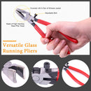 Premium Glass Running Breaking Pliers and Class Cutter Kit, Heavy Duty Glass Cutting Tool with Rubber Tip, Work Great for Stained Glass, Mosaics, Fusing, Breaking