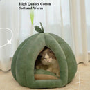 Cat Beds for Indoor Cats, Pumpkin Cat House,Cute Pumpkin Shape Cat Cave Bed Cat Tent with Removable Cushion, Warm Cave Nest Sleeping Bed Puppy House (Green S)