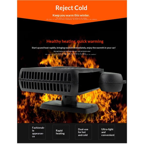 Car Heater 12V 200W Portable Car Heater Defroster Fans, Heating Fast Heating Defrost Defogger with Plug in Cigarette Lighter, Car Heater and Defroster