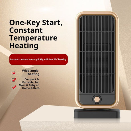 Space Heaters，500W Energy Efficient Quiet Mini Portable Heater, PTC Ceramic Fast Heater Function for Office Home Indoor Use（Black)