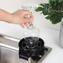 Glass Rinser for Kitchen Sink, High Pressure 360 Degree Rotating Spout Glass Rinser Glass Cup Cleaner Sink Attachment Washer Baby Bottle, Glass Cup, Wine Glass (Black)