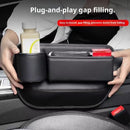 2-Pack Car Seat Gap Filler Organizer with Cup Holder - Premium Leather - Universal Fit - Keeps Cans/Phone/Keys/Wallets Organized(Black)