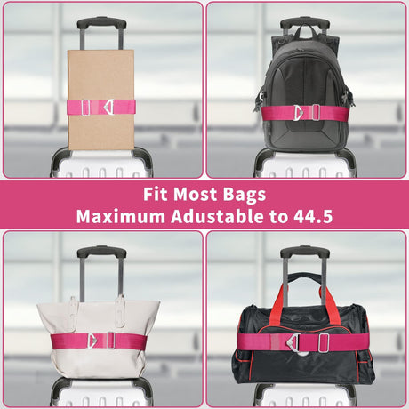 2pcs 2-in-1 Travel Belt for Luggage Straps Add a Bag Bungees Suitcase Luggage Strap Over Handle Suitcases Belt for Carry On Bag Adjustable Backpack Attachment Airport Travel Accessorie