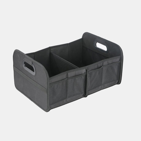 Trunk Organizer For Sedan,Car Organizers and Storage, Waterproof Collapsible & Adjustable Straps,Sturdy Car Organization for Car Accessories, Tools,Sundries,2 Compartment（Black
