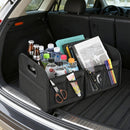 Trunk Organizer For Sedan,Car Organizers and Storage, Waterproof Collapsible & Adjustable Straps,Sturdy Car Organization for Car Accessories, Tools,Sundries,2 Compartment（Black