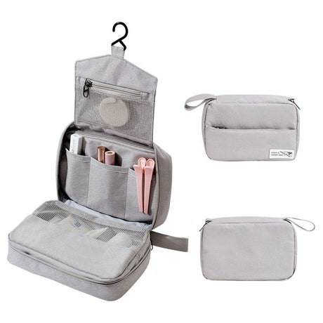 Hanging Toiletry Bag Travel Bag Women Men, Foldable Cosmetic Organizer, Roll up Makeup Bag, Water Resistant Accessories Toiletries, Large Travel Essentials Kit