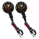 LED Motorcycle Turn Signals - 2 Pack Universal Bullet Blinker, Wire Rear Mount Signal Lights Kit for Motorcycles, Bobbers, Bikes