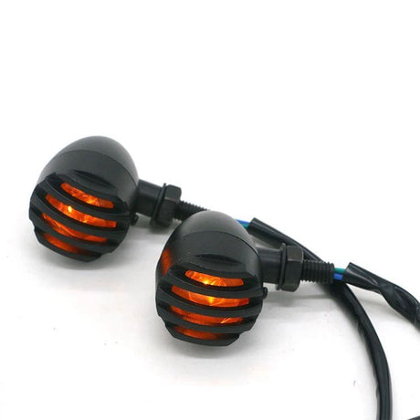 LED Motorcycle Turn Signals - 2 Pack Universal Bullet Blinker, Wire Rear Mount Signal Lights Kit for Motorcycles, Bobbers, Bikes