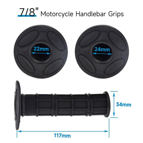 Black Motorcycle Grip, Motorcycle Hand Grips for Pit Dirt Bike Motocross Motorcycle Offroad Dirt Bike