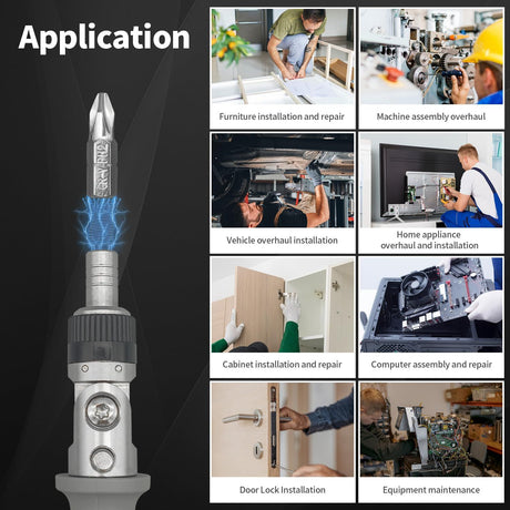 Ratcheting Screwdriver,  Ratcheting Screwdriver Set, 10-in-1 Multi Bit Screwdriver, 180-Degree Adjust Precision Screw Driver, Electrical and Electronics Ratchet Driver,
