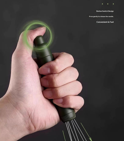 Retractable Espresso Stirrer Tools for Barista, Magnetic  Espresso Distribution Tool with Stainless Steel Needles (Green)