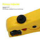 All-In-One Stripping Tool Universal Cable Wire Stripper, Coaxial Cable andWire Cutting Tool Multifunction Coax Stripper for Flat or Round Yellow