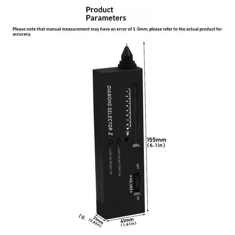 Diamond Tester,High Accuracy Jewelry Diamond Tester Professional Diamond Tester Pen Jeweler Tool for Novice and Expert - Diamond Selector II 9V Battery Included