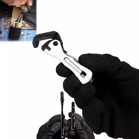 Micro Stubby Self-Adjusting Wrench, Ergonomic Short Handle Design Micro Stubby Wrench - Self Adjusting Pipe Vise Tool,