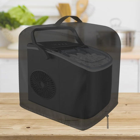 Ice Maker Countertop, Waterproof Cover for Portable Countertop Ice Maker Machine with Drawstring, Black (210D：33*43*38cm)