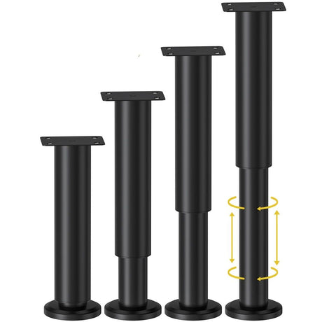 4 Pcs Adjustable Furniture Legs 4.72-7.08 inch, Adjustable Cabinet Legs for Sofa/Bed/Chair/Couch/Dresser/Table,Heavy Duty Bed Replacement Support Legs for Bed Frame/Bed Center Slat