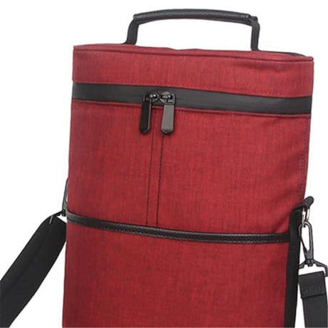 2 Bottle Wine Carrier Tote, Insulated Leakproof Wine Cooler Bag, Wine Travel Bag Tote for Picnic Beach, Portable Wine Bottle Carrying Case, Gift for Wine Lover Women Men Christmas, red