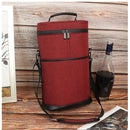 2 Bottle Wine Carrier Tote, Insulated Leakproof Wine Cooler Bag, Wine Travel Bag Tote for Picnic Beach, Portable Wine Bottle Carrying Case, Gift for Wine Lover Women Men Christmas, red