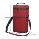 2 Bottle Wine Carrier Tote, Insulated Leakproof Wine Cooler Bag, Wine Travel Bag Tote for Picnic Beach, Portable Wine Bottle Carrying Case, Gift for Wine Lover Women Men Christmas, red