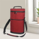 2 Bottle Wine Carrier Tote, Insulated Leakproof Wine Cooler Bag, Wine Travel Bag Tote for Picnic Beach, Portable Wine Bottle Carrying Case, Gift for Wine Lover Women Men Christmas, red