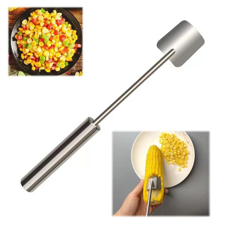 2 pack New Magic Corn Peelers, Long Handle Stainless Steel Corn Stripping Tool, Corn Stripper Corn Cob Stripper Tool, Stainless Steel Corn Thresher with Ergonomic Handle, Kitchen Gadget