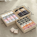 Simple Houseware Sock Drawer Organizer for Dresser/Closet/Bedroom, 3 Pack, Beige（Only storage bags available）