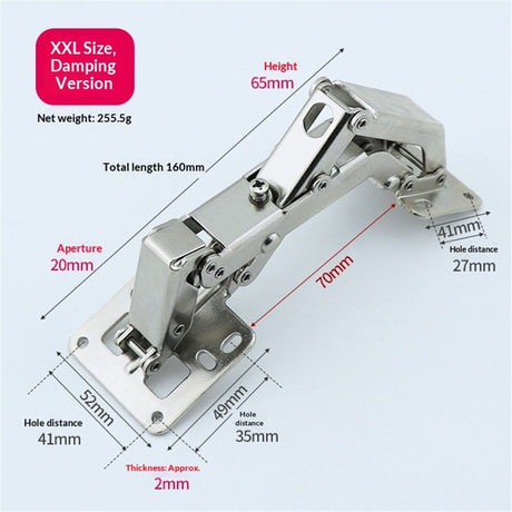2 Pack Soft Close Cabinet Hinges, Slow Smooth Hidden Frameless Lazy Susan Hinge, Concealed Hardware Surface Mount, Lid Support Trap Door, Self Closing for Corner, Kitchen Cupboard（Excluding screws）