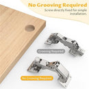 2 Pack Soft Close Cabinet Hinges, Slow Smooth Hidden Frameless Lazy Susan Hinge, Concealed Hardware Surface Mount, Lid Support Trap Door, Self Closing for Corner, Kitchen Cupboard（Excluding screws）