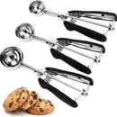 Cookie Scoop Set, Cookie Scoops for Baking Set of 3, Cookie Dough Scoop, 1 Tablespoon/ 2 Tablespoon/ 3 Tablespoon, Black Handle, For Cookie, Cupcake, Muffin, Ice Cream,Truffles