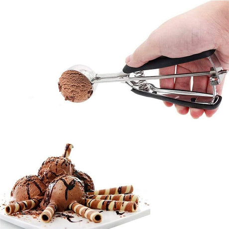 Cookie Scoop Set, Cookie Scoops for Baking Set of 3, Cookie Dough Scoop, 1 Tablespoon/ 2 Tablespoon/ 3 Tablespoon, Black Handle, For Cookie, Cupcake, Muffin, Ice Cream,Truffles