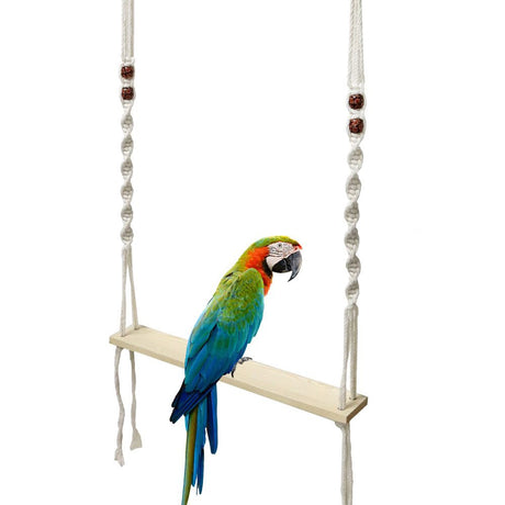 Chicken Swing Wooden Chicken Hanging Swing Toys Climbing Stand Ladder Training Toys Perch Ladder for Hens Medium Large Bird Parrot