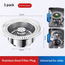 Kitchen Sink Drain Strainer and Stopper Combo, Stainless Steel Pop-Up Sink Stopper & Drain Strainer for Standard Drains, Ideal Sink Protectors for Kitchen Sink